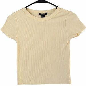 Forever 21 Light Yellow Ribbed Tee